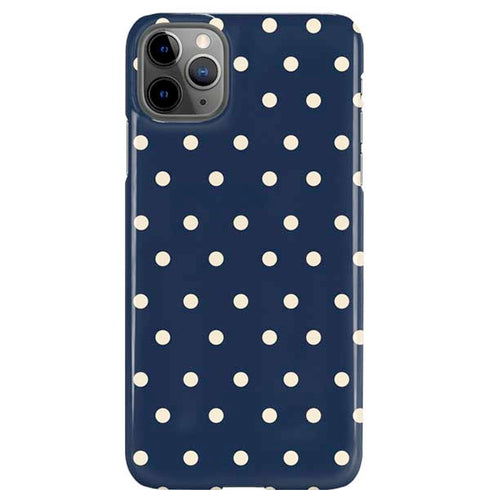 Blue and Cream Polka Dots iPhone Cases