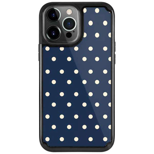 Blue and Cream Polka Dots iPhone Cases