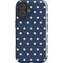Blue and Cream Polka Dots iPhone 16 Impact Case