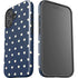 Blue and Cream Polka Dots iPhone 16 Impact Case