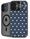Blue and Cream Polka Dots iPhone 16 Kickstand Case