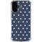 Blue and Cream Polka Dots iPhone 16 Plus Clear Case