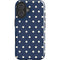 Blue and Cream Polka Dots iPhone 16 Plus Impact Case