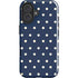 Blue and Cream Polka Dots iPhone 16 Plus Impact Case