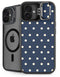 Blue and Cream Polka Dots iPhone 16 Plus Kickstand Case