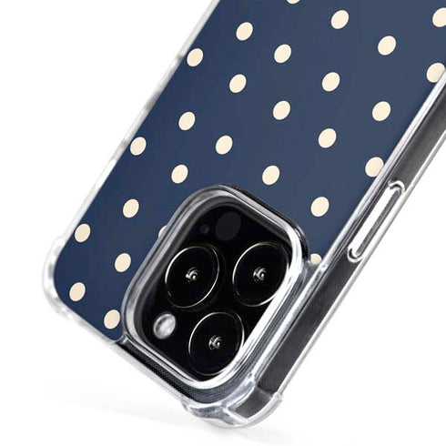 Blue and Cream Polka Dots iPhone 16 Pro MagSafe Case