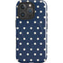 Blue and Cream Polka Dots iPhone 16 Pro Magsafe Impact Case