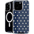 Blue and Cream Polka Dots iPhone 16 Pro Max MagSafe Case