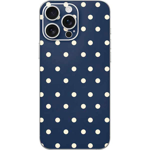 Blue and Cream Polka Dots iPhone 16 Pro Max Skin