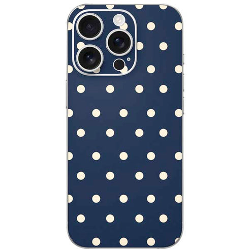 Blue and Cream Polka Dots iPhone 16 Pro Skin