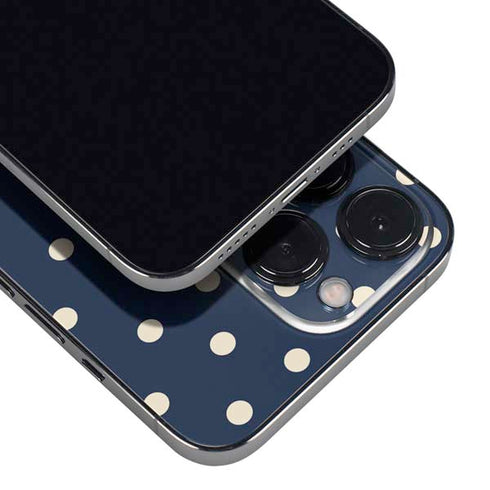 Blue and Cream Polka Dots iPhone 16 Pro Skin