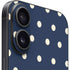 Blue and Cream Polka Dots iPhone 16 Skin