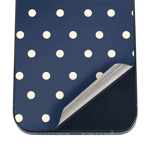 Blue and Cream Polka Dots iPhone 16 Skin