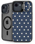 Blue and Cream Polka Dots iPhone 16e Kickstand Case