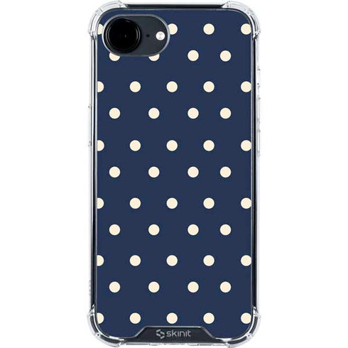 Blue and Cream Polka Dots iPhone 16e Clear Case