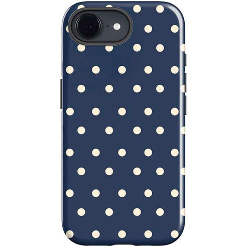 Blue and Cream Polka Dots iPhone 16e Impact Case