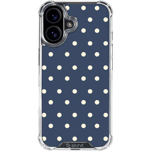 Blue and Cream Polka Dots iPhone 17 Clear Case