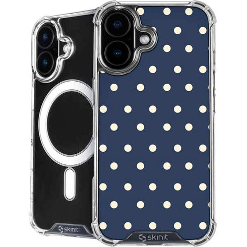 Blue and Cream Polka Dots iPhone 17 MagSafe Case