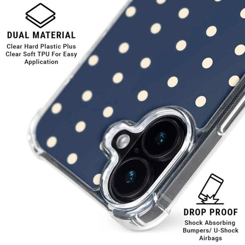Blue and Cream Polka Dots iPhone 17 MagSafe Case