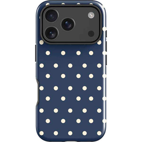 Blue and Cream Polka Dots iPhone 18 Pro Impact Case