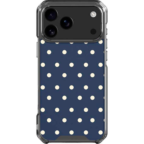 Blue and Cream Polka Dots iPhone 18 Pro Max Clear Case