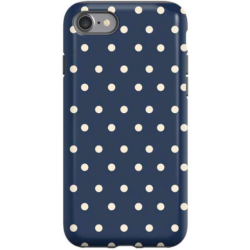 Blue and Cream Polka Dots iPhone Cases