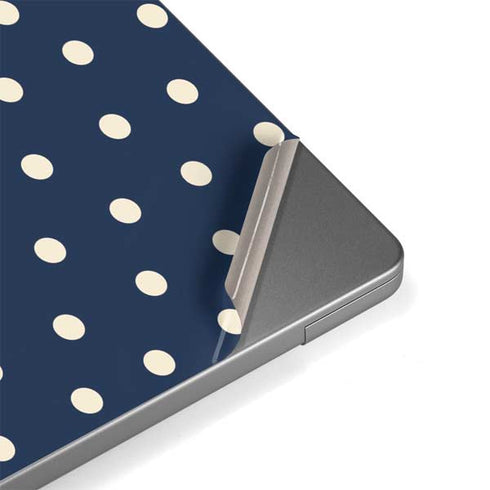 Blue and Cream Polka Dots Apple MacBook Pro 14-inch Skin