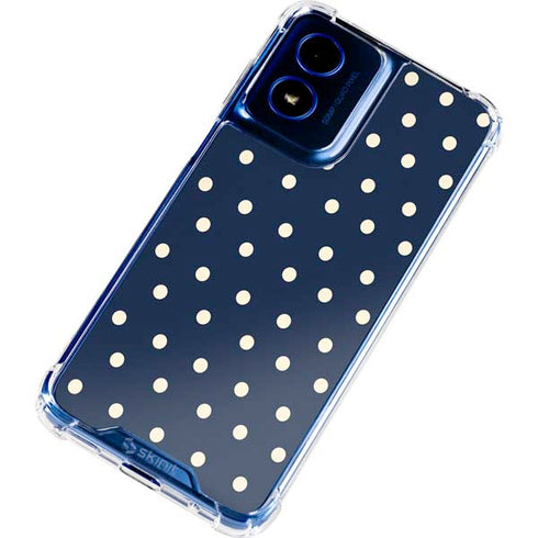 Blue and Cream Polka Dots Moto G 5G (2024) Clear Case