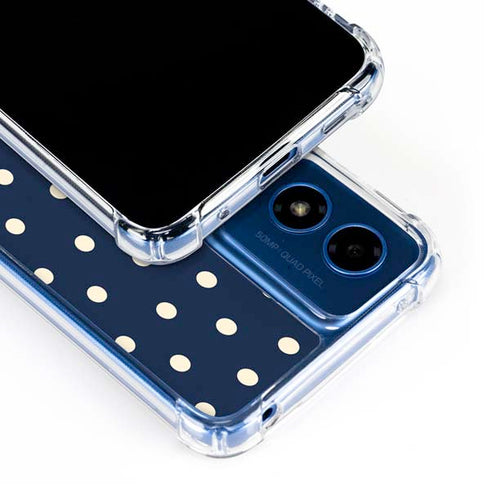 Blue and Cream Polka Dots Moto G 5G (2024) Clear Case