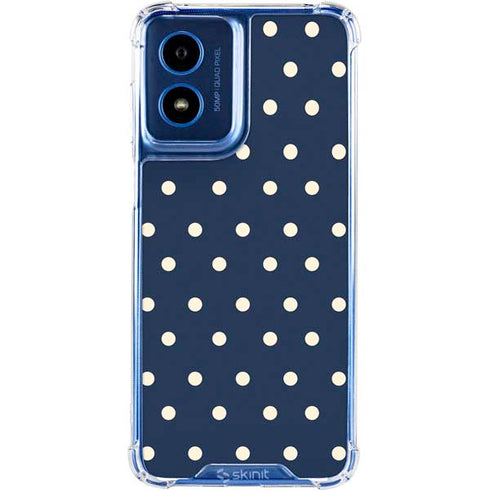 Blue and Cream Polka Dots Moto G Play 4G (2024) Clear Case