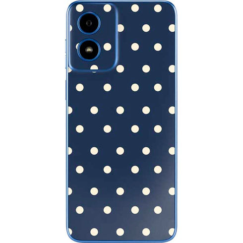 Blue and Cream Polka Dots Moto G Play 4G (2024) Skin