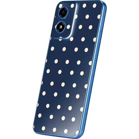 Blue and Cream Polka Dots Moto G Play 4G (2024) Skin
