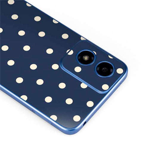 Blue and Cream Polka Dots Moto G Play 4G (2024) Skin