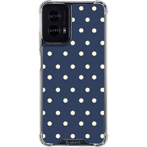 Blue and Cream Polka Dots Moto G Power 5G (2024) Clear Case