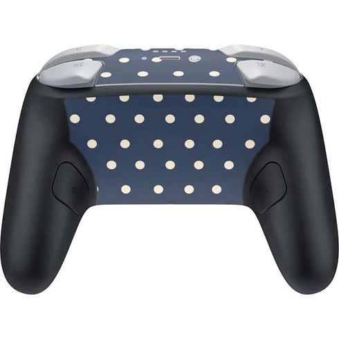 Blue and Cream Polka Dots Nintendo Switch 2 (2025) Pro Controller Skin