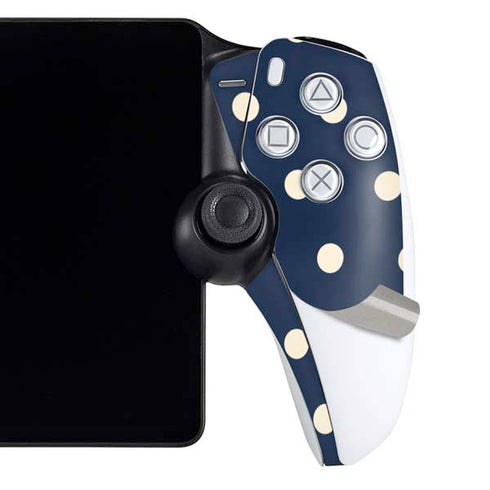 Blue and Cream Polka Dots PlayStation Portal Remote Player Skin