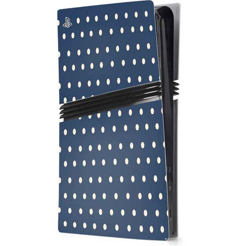 Blue and Cream Polka Dots PS5 Pro Console Skin