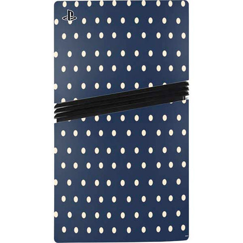 Blue and Cream Polka Dots PS5 Pro Console Skin