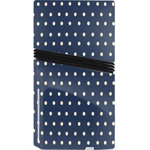 Blue and Cream Polka Dots PS5 Pro Disk Bundle Skin