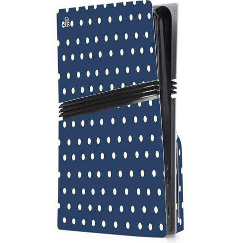 Blue and Cream Polka Dots PlayStation PS5 Skins