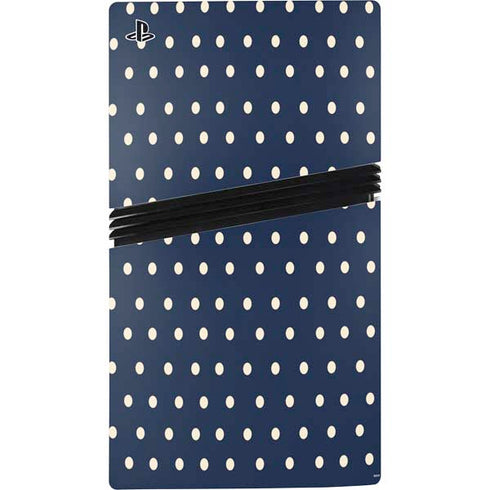 Blue and Cream Polka Dots PS5 Pro Disk Console Skin