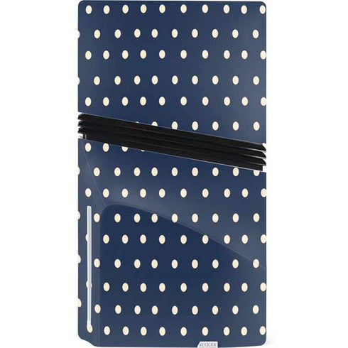 Blue and Cream Polka Dots PS5 Pro Disk Console Skin