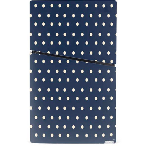 Blue and Cream Polka Dots PS5 Slim Digital Edition Console Skin