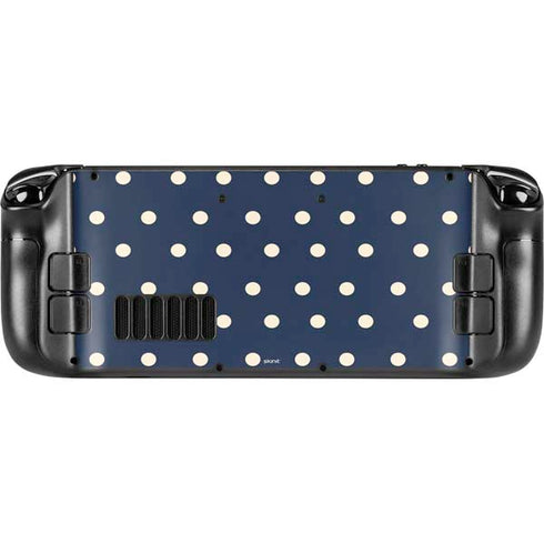 Blue and Cream Polka Dots Steam Deck Handheld Gaming Computer Skin