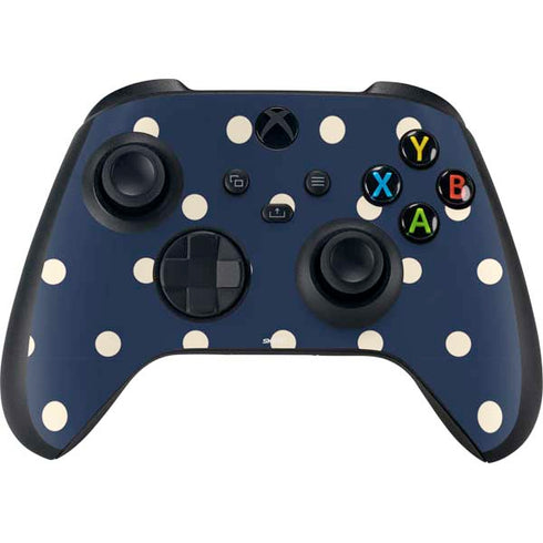 Blue and Cream Polka Dots Xbox Series X Bundle Skin
