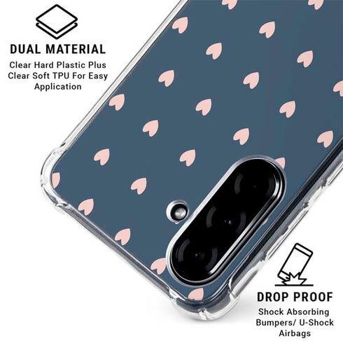 Blue and Pink Hearts Galaxy A36 5G Clear Case