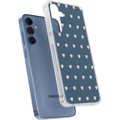 Blue and Pink Hearts Galaxy A55 5G Clear Case