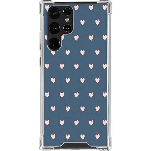 Blue and Pink Hearts Galaxy S23 Ultra Clear Case
