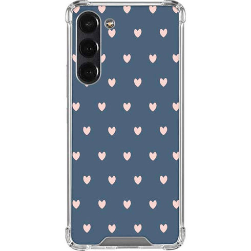 Blue and Pink Hearts Galaxy S24 FE Clear Case
