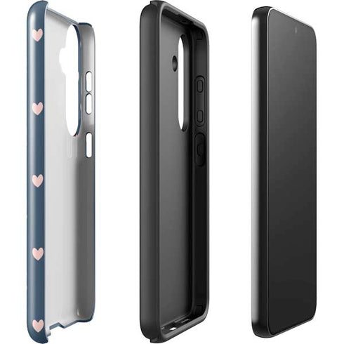 Blue and Pink Hearts Galaxy S25 Impact Case
